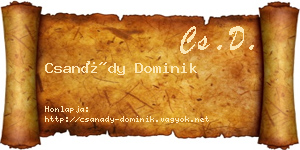 Csanády Dominik névjegykártya
