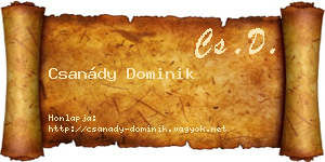 Csanády Dominik névjegykártya