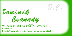 dominik csanady business card